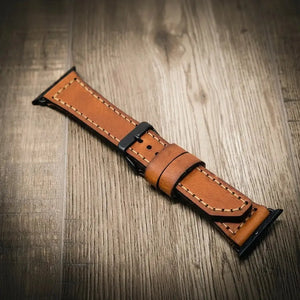 Apple Watch Leather Band by Bull Sheath Leather, handmade jewelry detail photo 7