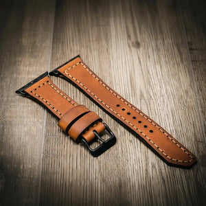 Apple Watch Leather Band by Bull Sheath Leather, handmade jewelry detail photo 8