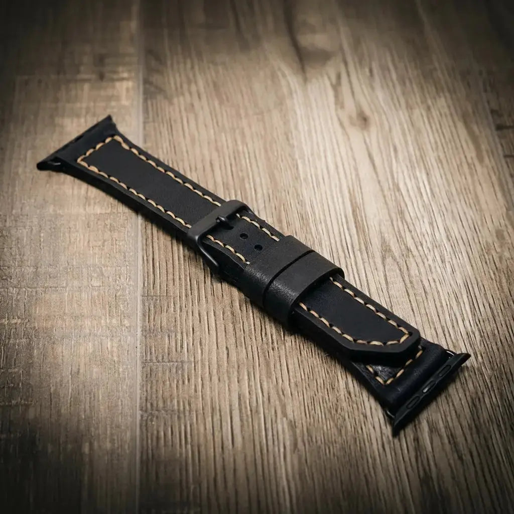 Apple Watch Leather Band by Bull Sheath Leather, handmade jewelry detail photo 10