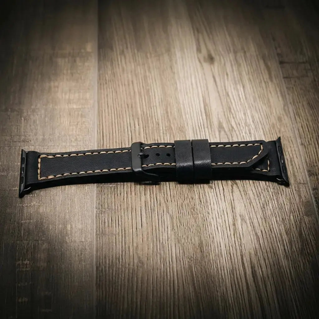 Apple Watch Leather Band by Bull Sheath Leather, handmade jewelry detail photo 12