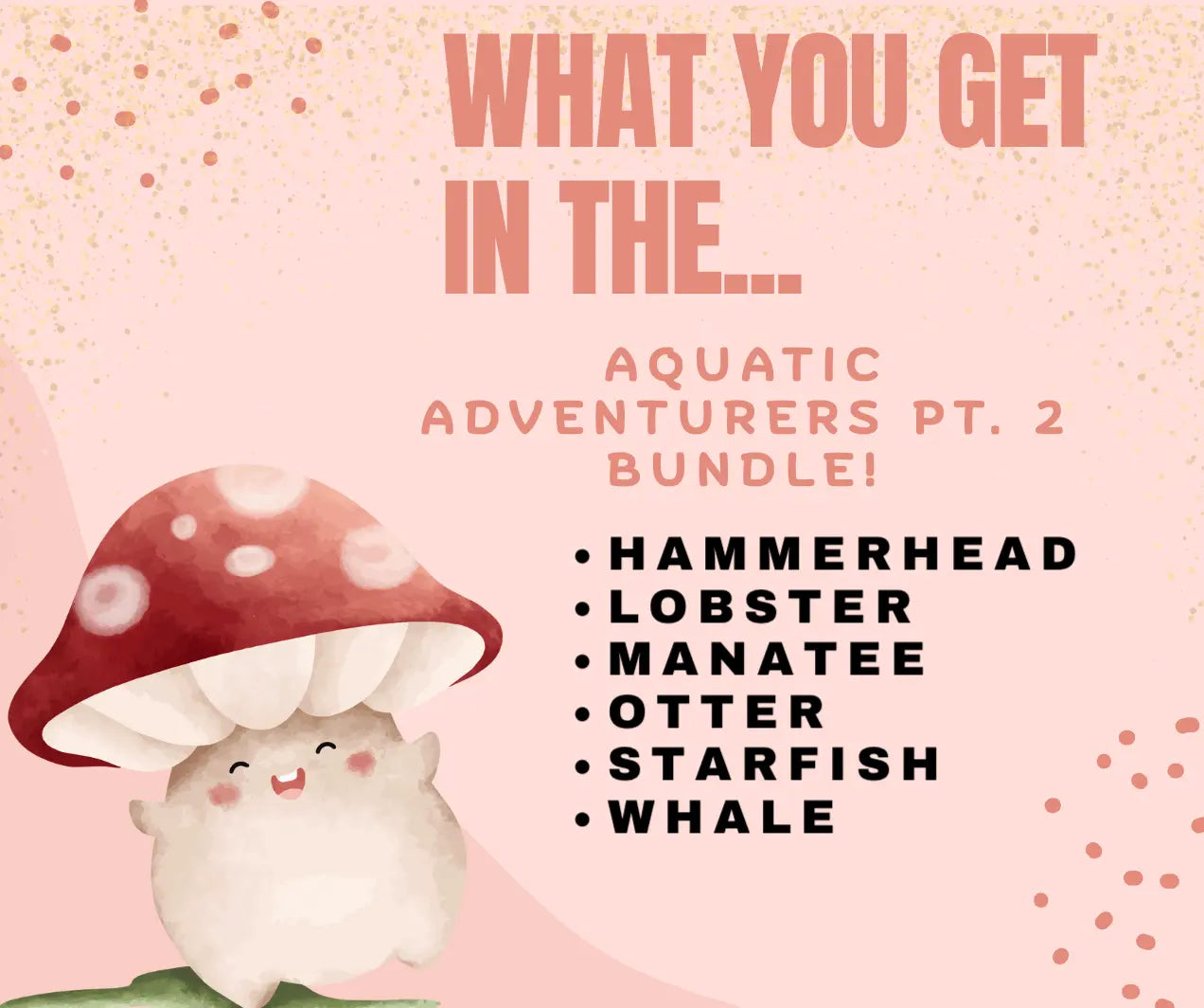 Aquatic Adventures Part 2 Mini Fidget Bundle | 3D Printed Ocean Toys by Mushroom Lady Co, paper gift detail photo 4