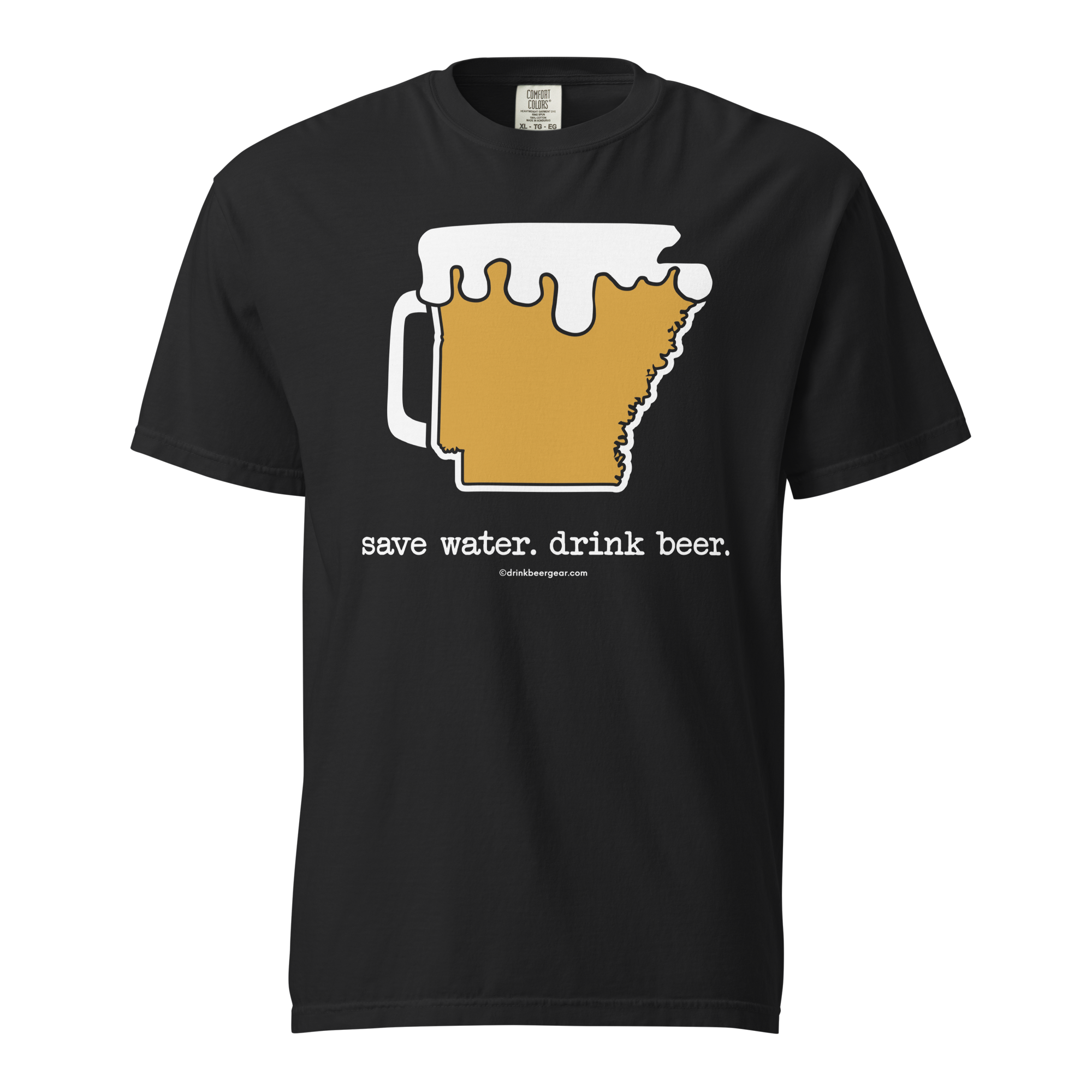Arkansas Beer Mug Tee - Save Water. Drink Beer. - COMFORT COLORS BRAND TEE Drink Beer Gear