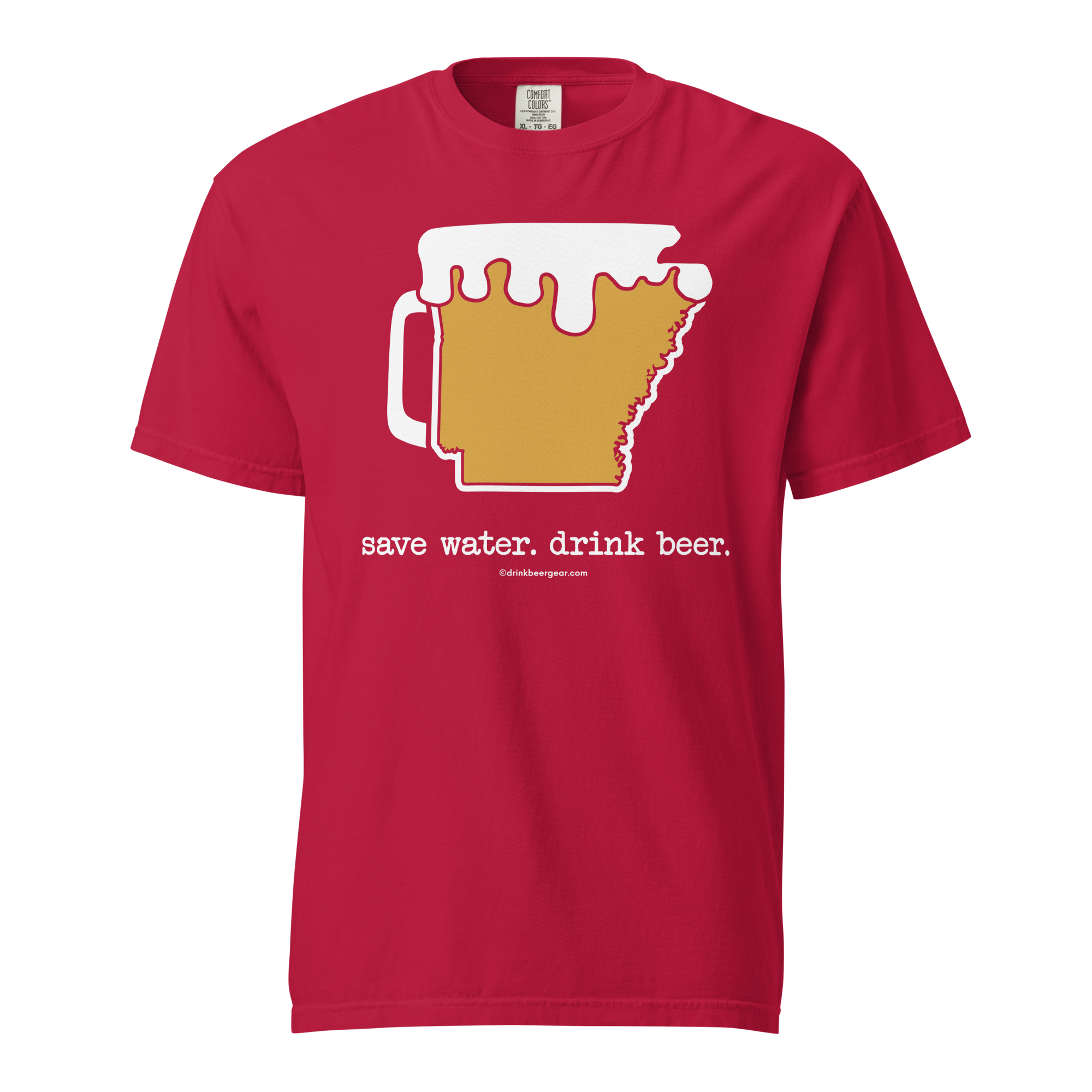 Arkansas Beer Mug Tee - Save Water. Drink Beer. - COMFORT COLORS BRAND TEE Drink Beer Gear