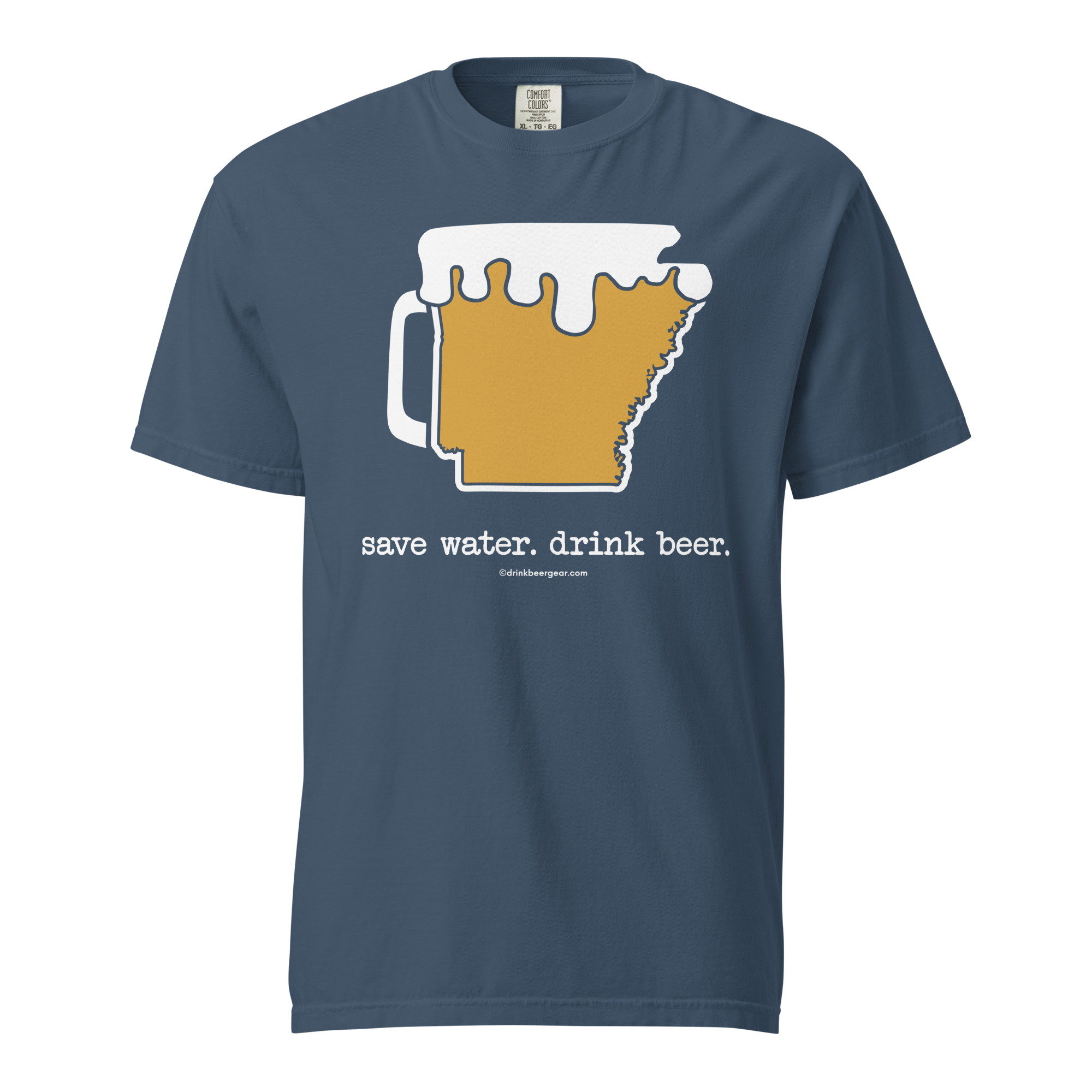 Arkansas Beer Mug Tee - Save Water. Drink Beer. - COMFORT COLORS BRAND TEE Drink Beer Gear