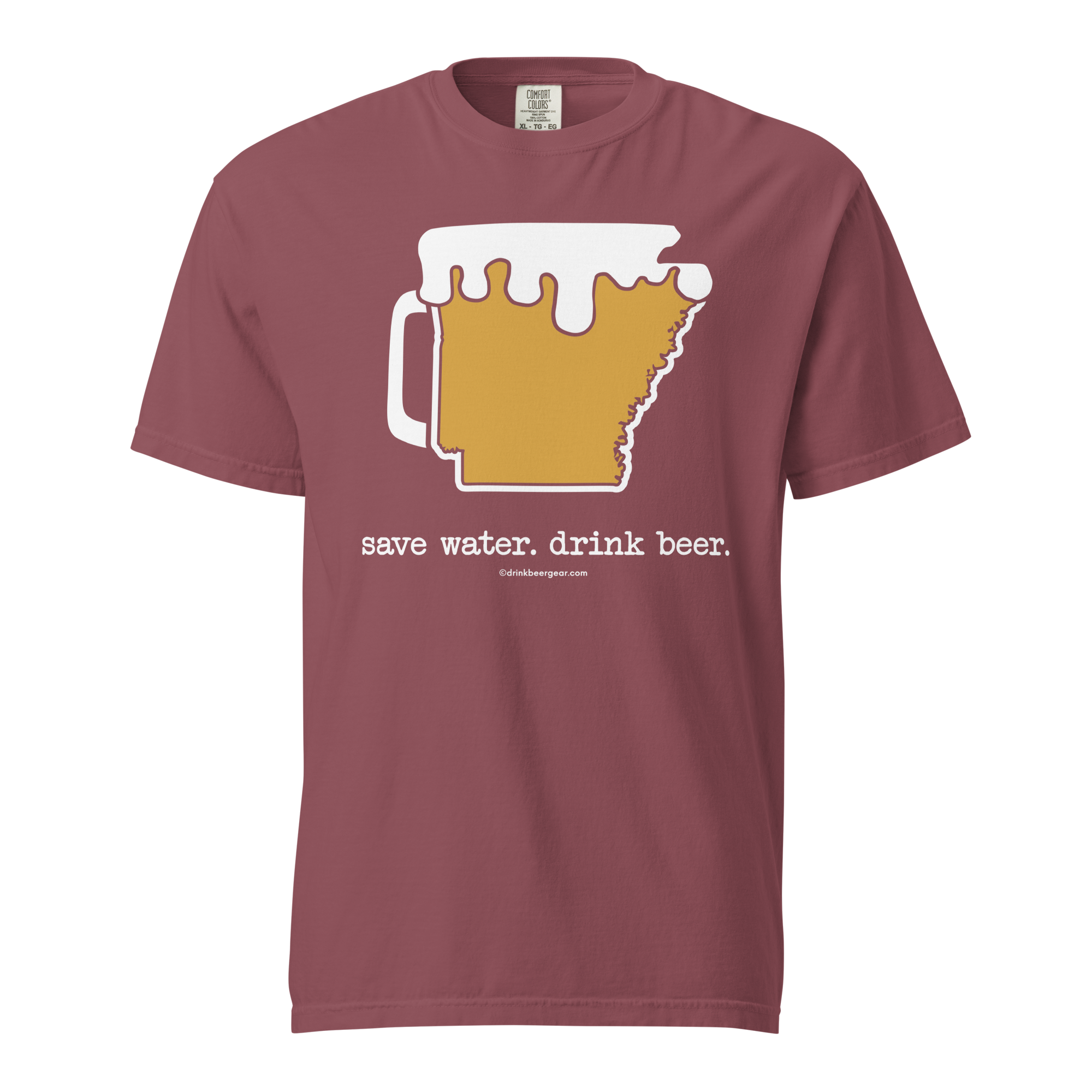 Arkansas Beer Mug Tee - Save Water. Drink Beer. - COMFORT COLORS BRAND TEE Drink Beer Gear