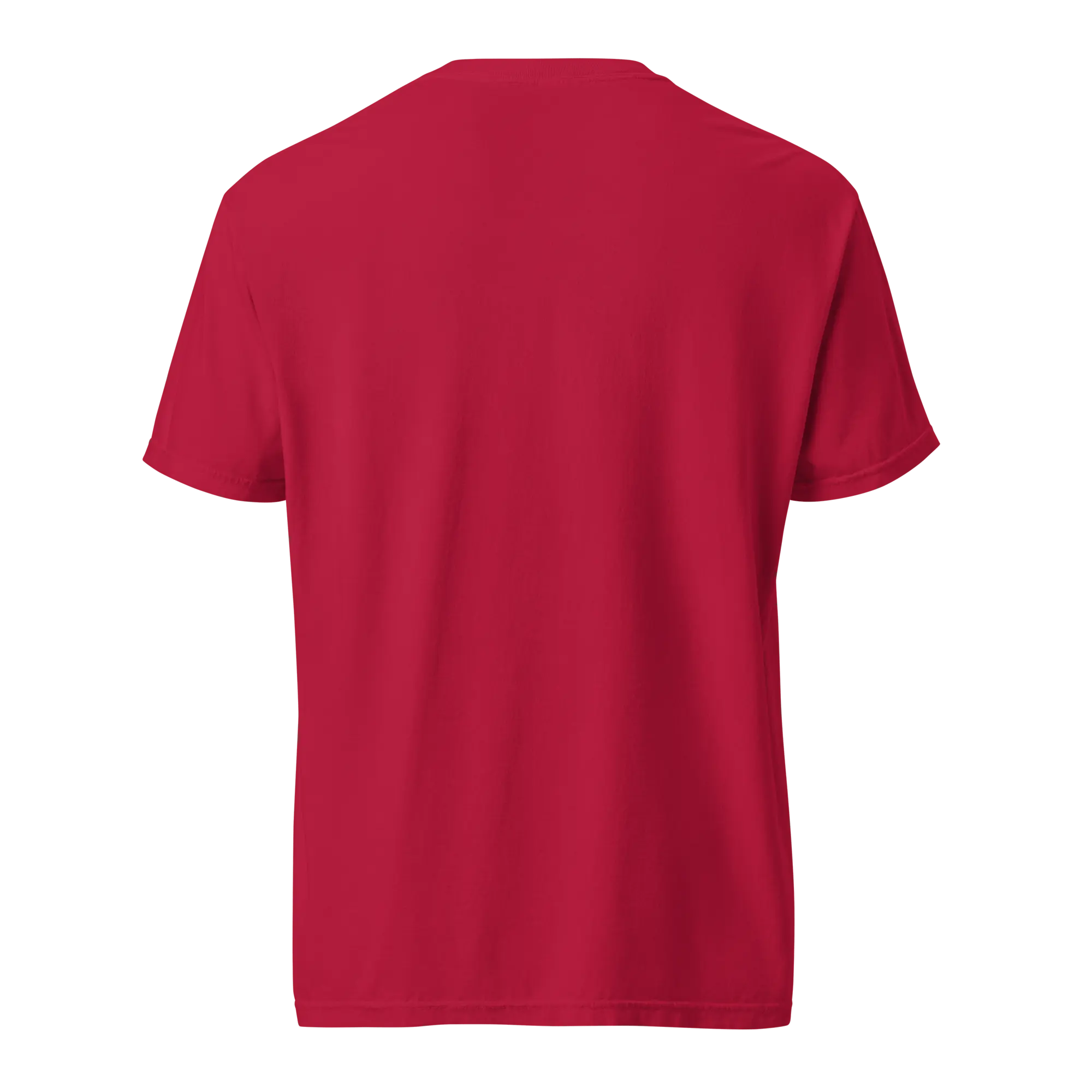 Back of Red Comfort Colors T-Shirt with 'ARKANSAS' Lettering Graphic. Main Street Collective Brand.