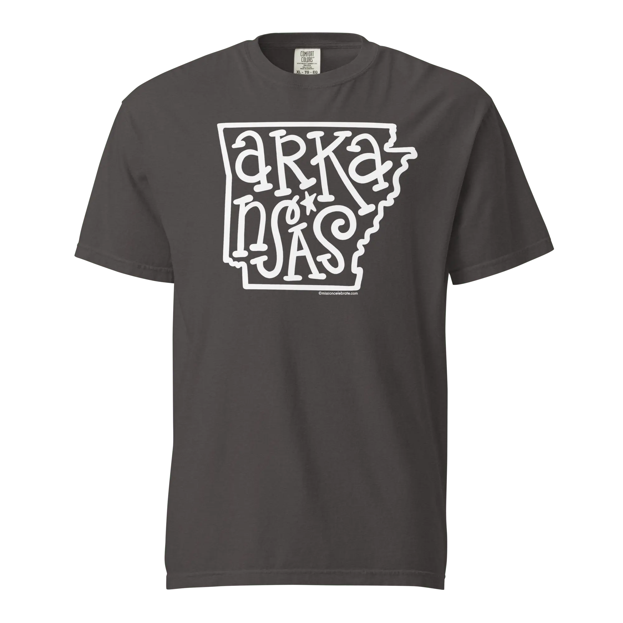 Arkansas T-shirt - Bouncy Letter Design on Comfort Colors Tee - State Pride