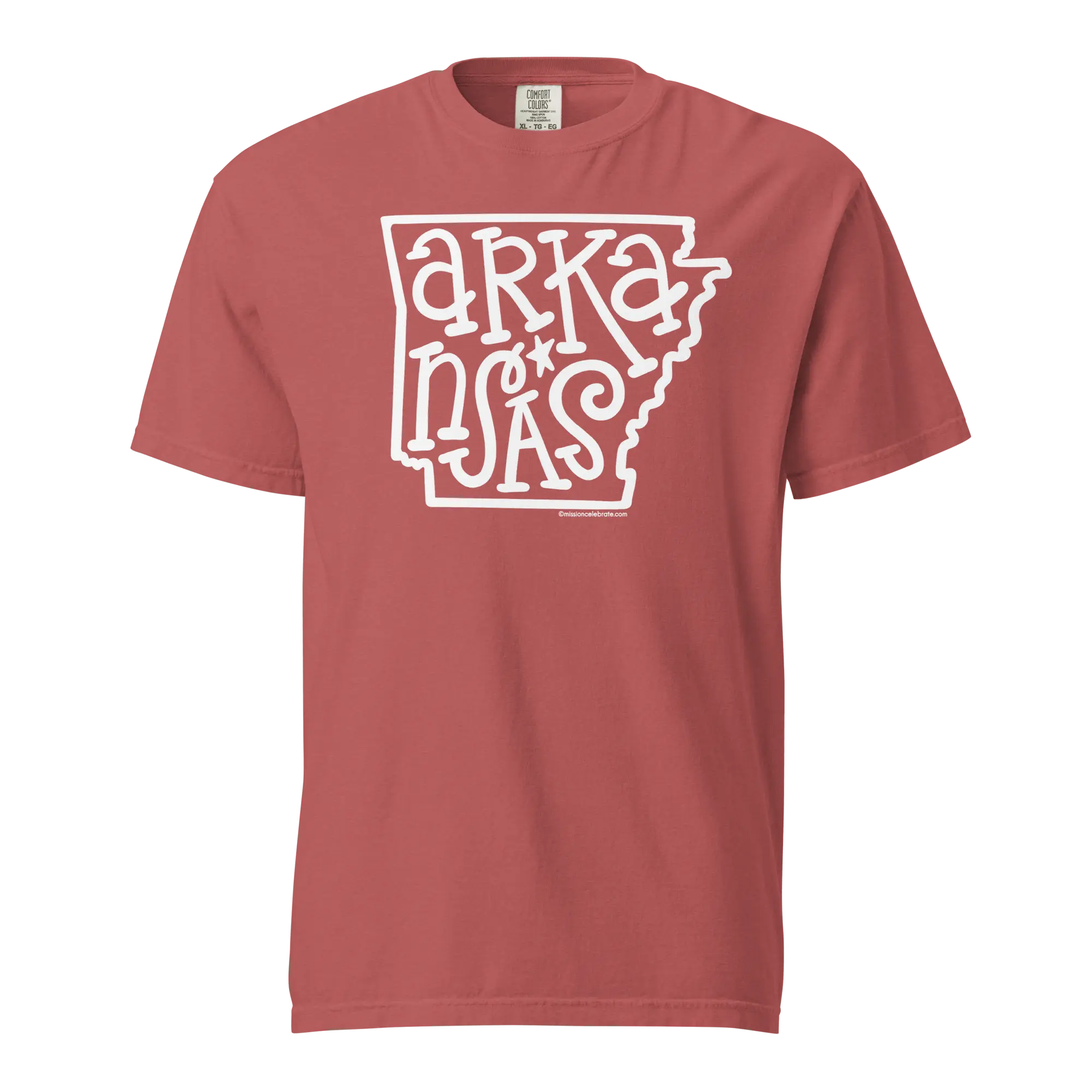 Arkansas T-Shirt: State Outline Graphic Tee with Bouncy Letters Design