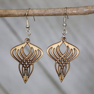 Gatsby Twist Wooden Dangle Earrings | Art Deco Vintage Jewelry