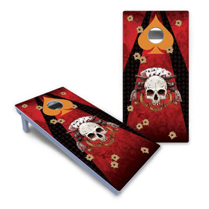 Artist Series Cornhole Boards - All Weather Series - Deadman's Hand by Cornhole Solutions, custom cornhole board detail photo 2