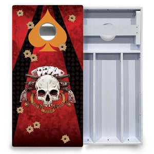 Artist Series Cornhole Boards - All Weather Series - Deadman's Hand by Cornhole Solutions, custom cornhole board detail photo 4