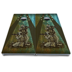 Artist Series Cornhole Boards - All Weather Series - Got Your Six by Cornhole Solutions, custom cornhole board detail photo 5
