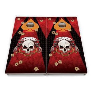 Artist Series Cornhole Boards - Professional Tournament Series - Deadman's Hand by Cornhole Solutions, custom cornhole board detail photo 2