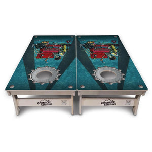 Artist Series Cornhole Boards - Professional Tournament Series - Garage Life by Cornhole Solutions, custom cornhole board detail photo 6