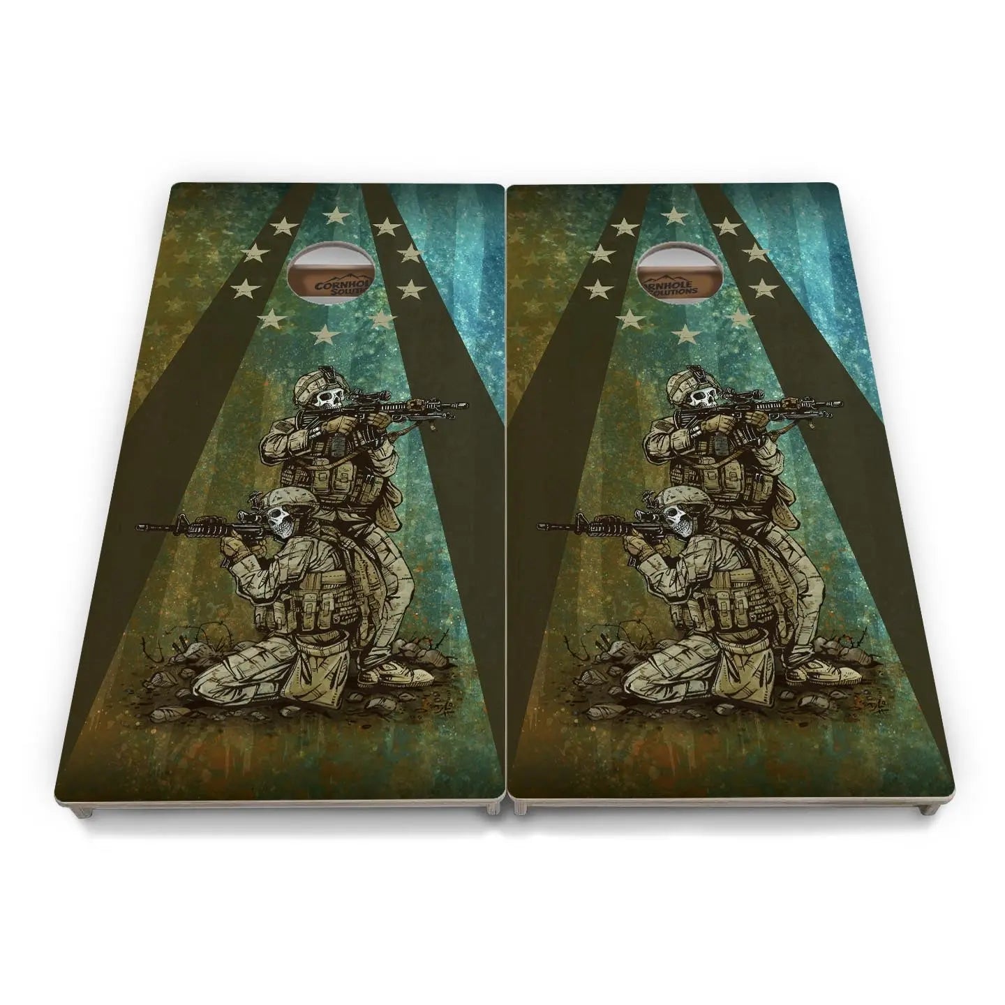 Artist Series Cornhole Boards - Professional Tournament Series - Got Your Six by Cornhole Solutions, custom cornhole board detail photo 2