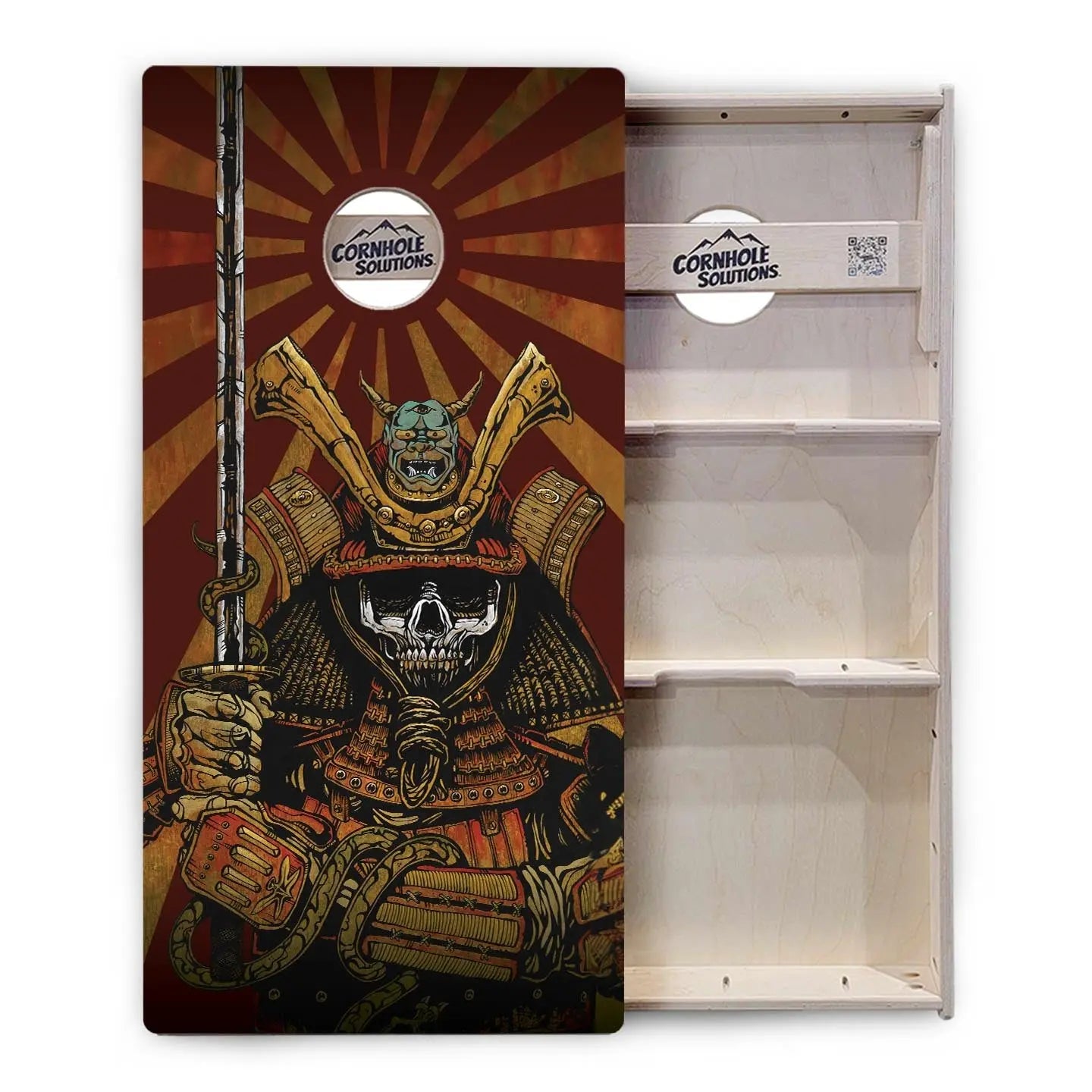 Artist Series Cornhole Boards - Professional Tournament Series - Samurai by Cornhole Solutions, custom cornhole board detail photo 4