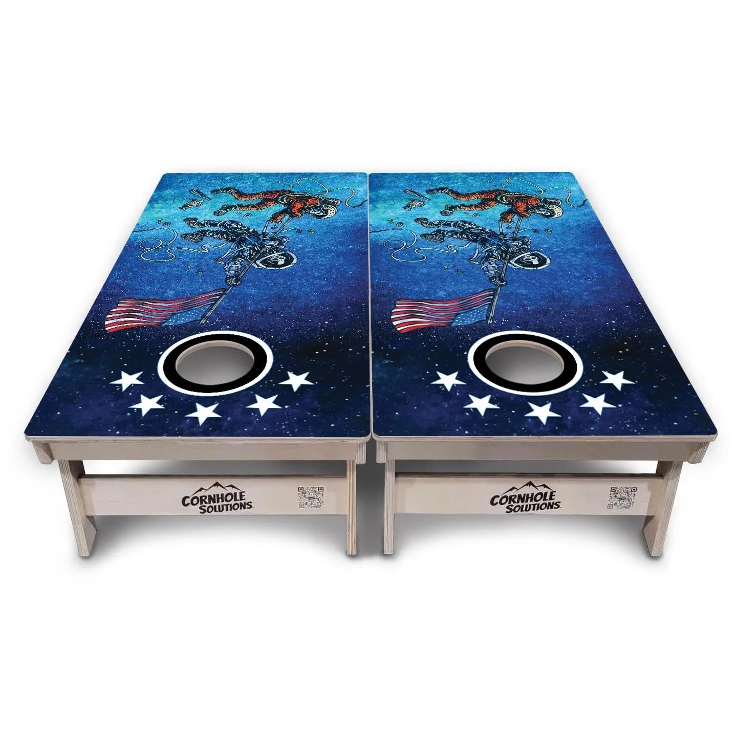 Artist Series Cornhole Boards - Professional Tournament Series - Space Race by Cornhole Solutions, custom cornhole board detail photo 6