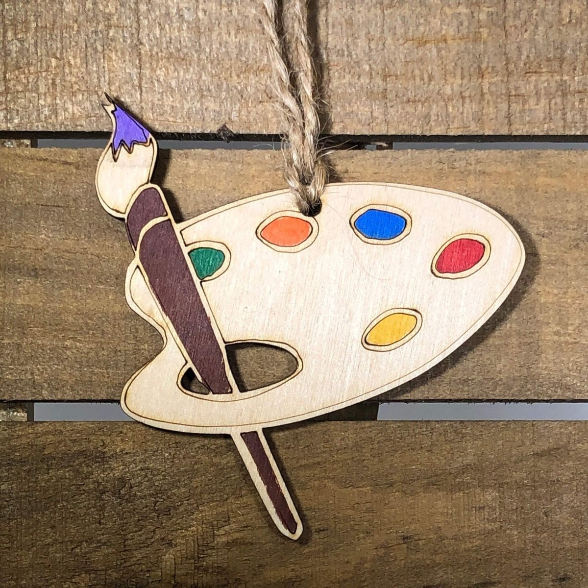 Artist Wooden Christmas Ornament | Creative Holiday Decor Gift by Cate's Concepts, LLC, Southern home decor main product photo