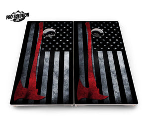 Axe Flag Cornhole Boards - Pro Solution Lite Series by Cornhole Solutions, custom cornhole board detail photo 2