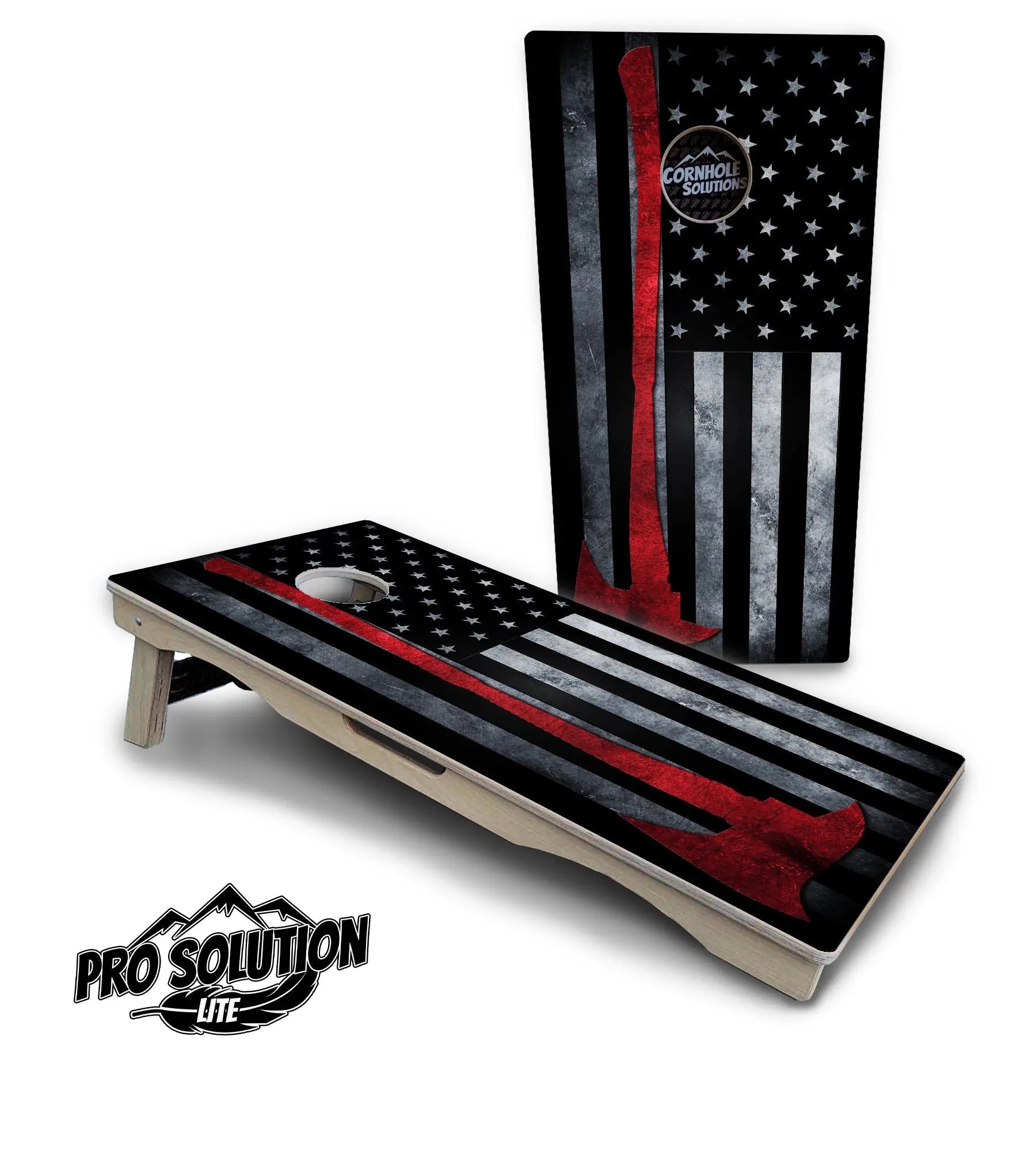 Axe Flag Cornhole Boards - Pro Solution Lite Series by Cornhole Solutions, custom cornhole board detail photo 4