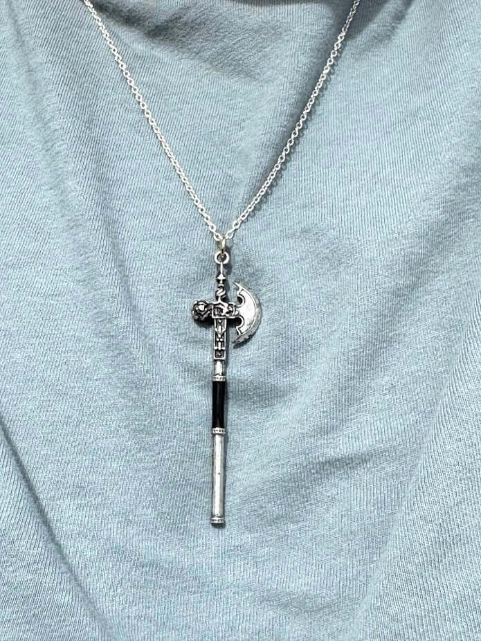 Axe Necklace: Battle Axe Jewelry Pendant, Silver Tone - Mushroom Lady Co. Mississippi Made