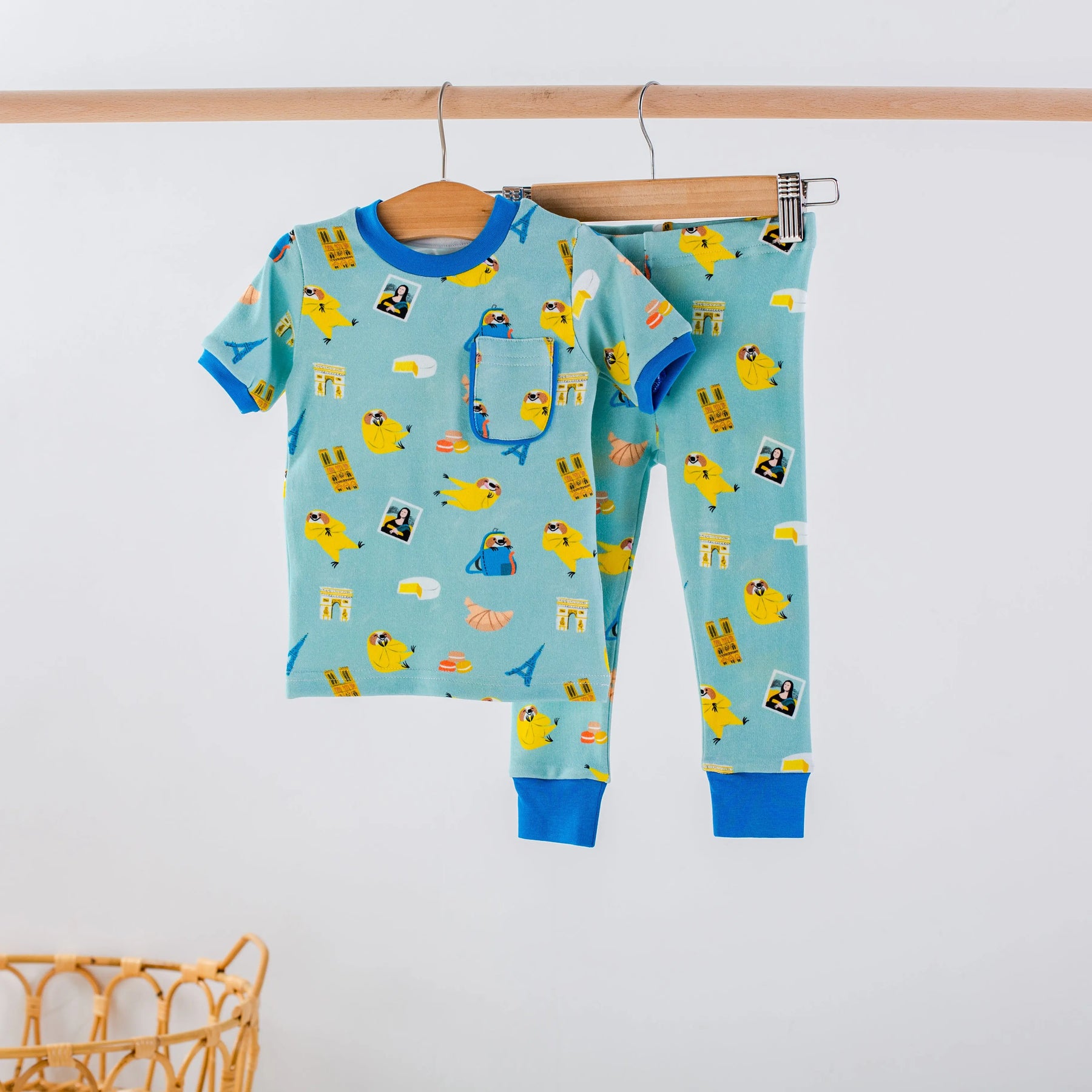 Aya & Pete in Paris Organic Cotton Kids Pajamas & Book Set Nola Tawk