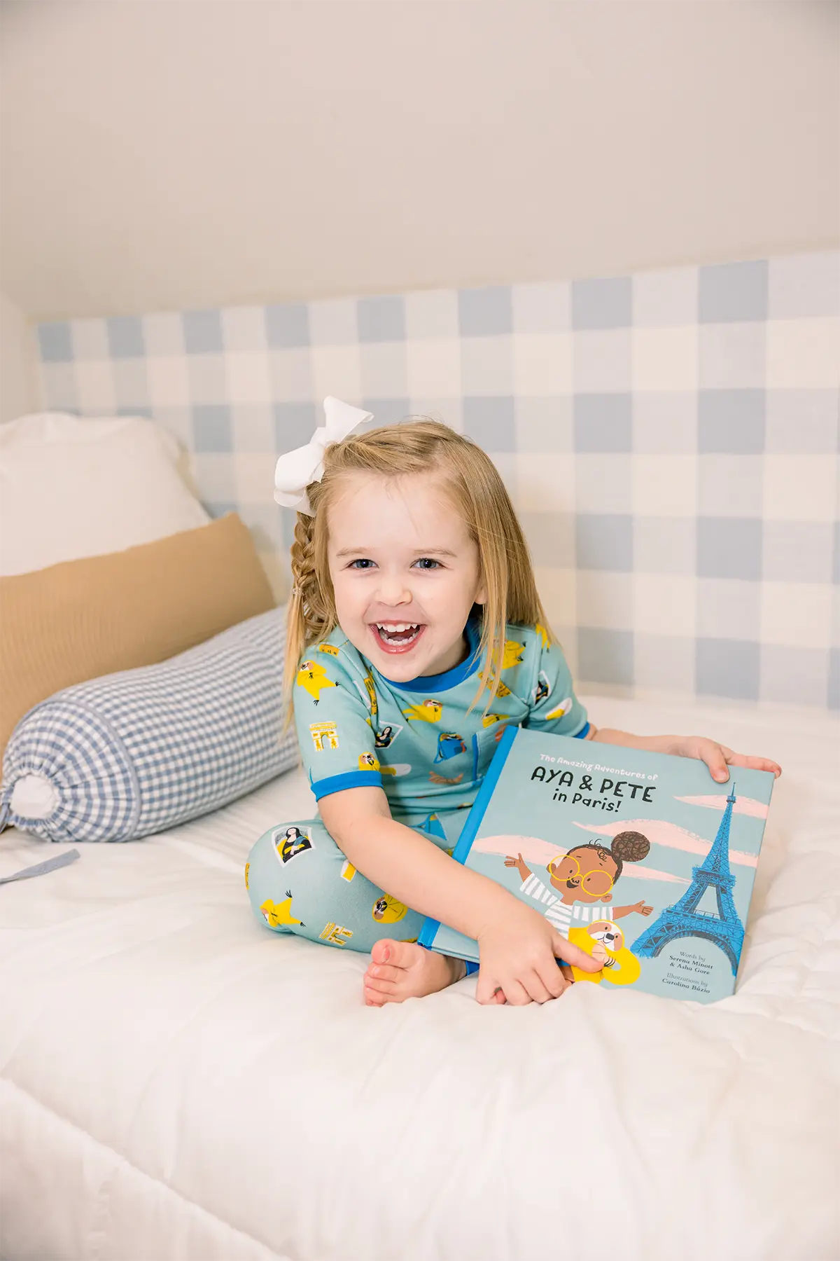 Aya & Pete in Paris Organic Cotton Kids Pajamas & Book Set Nola Tawk