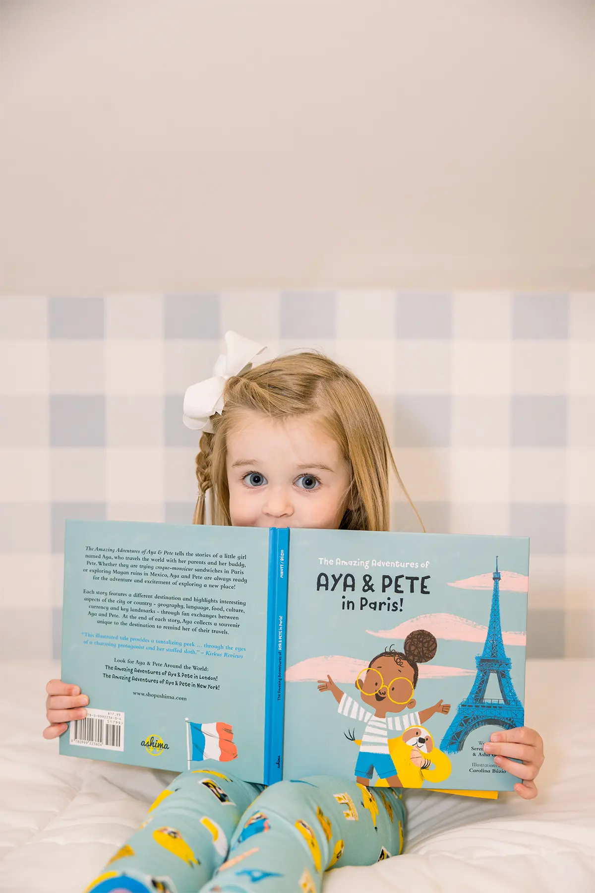 Aya & Pete in Paris Organic Cotton Kids Pajamas & Book Set Nola Tawk