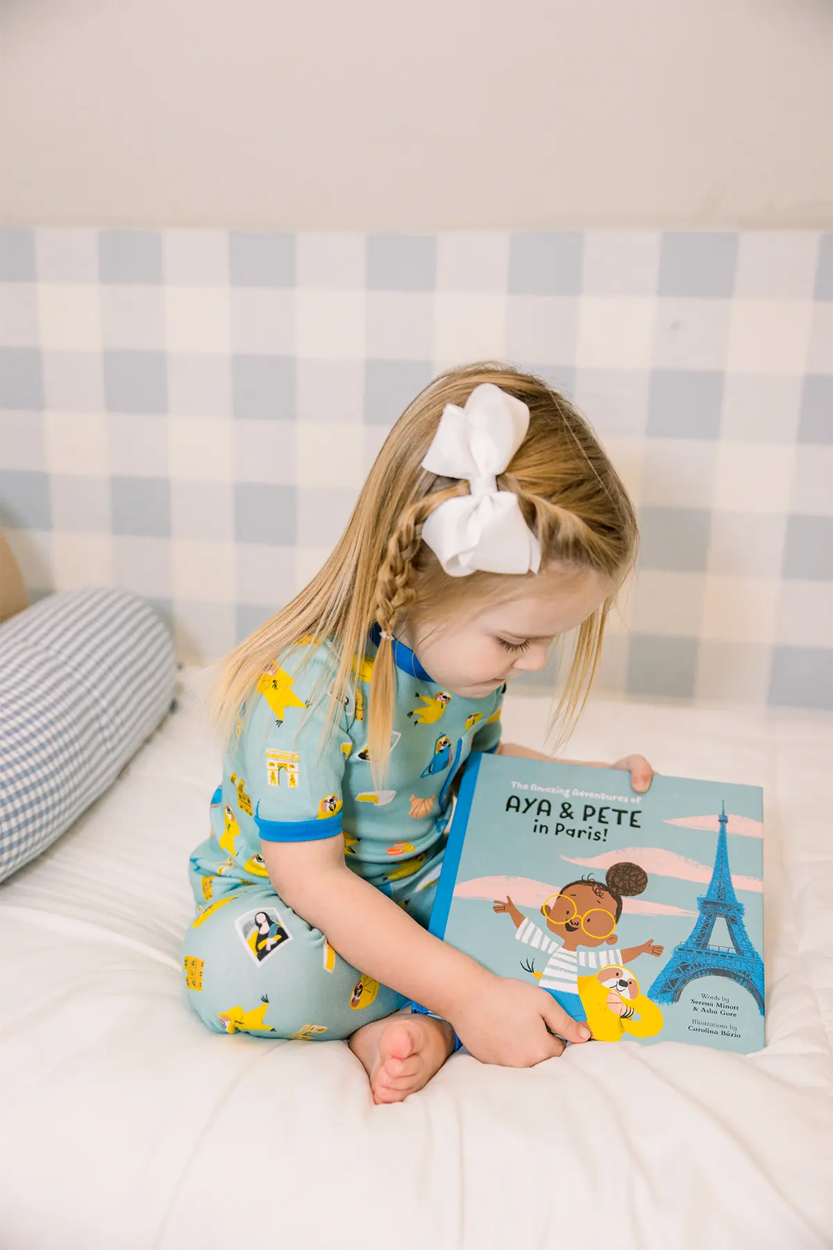 Aya & Pete in Paris Organic Cotton Kids Pajamas & Book Set Nola Tawk