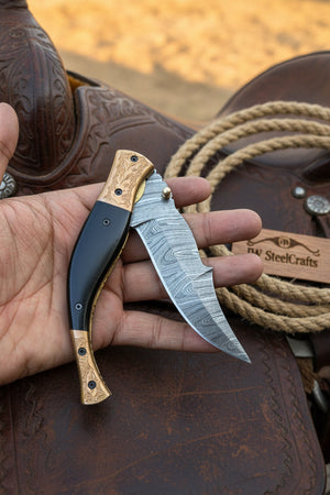 Hidewood Skinner Folder Knife by JW SteelCrafts