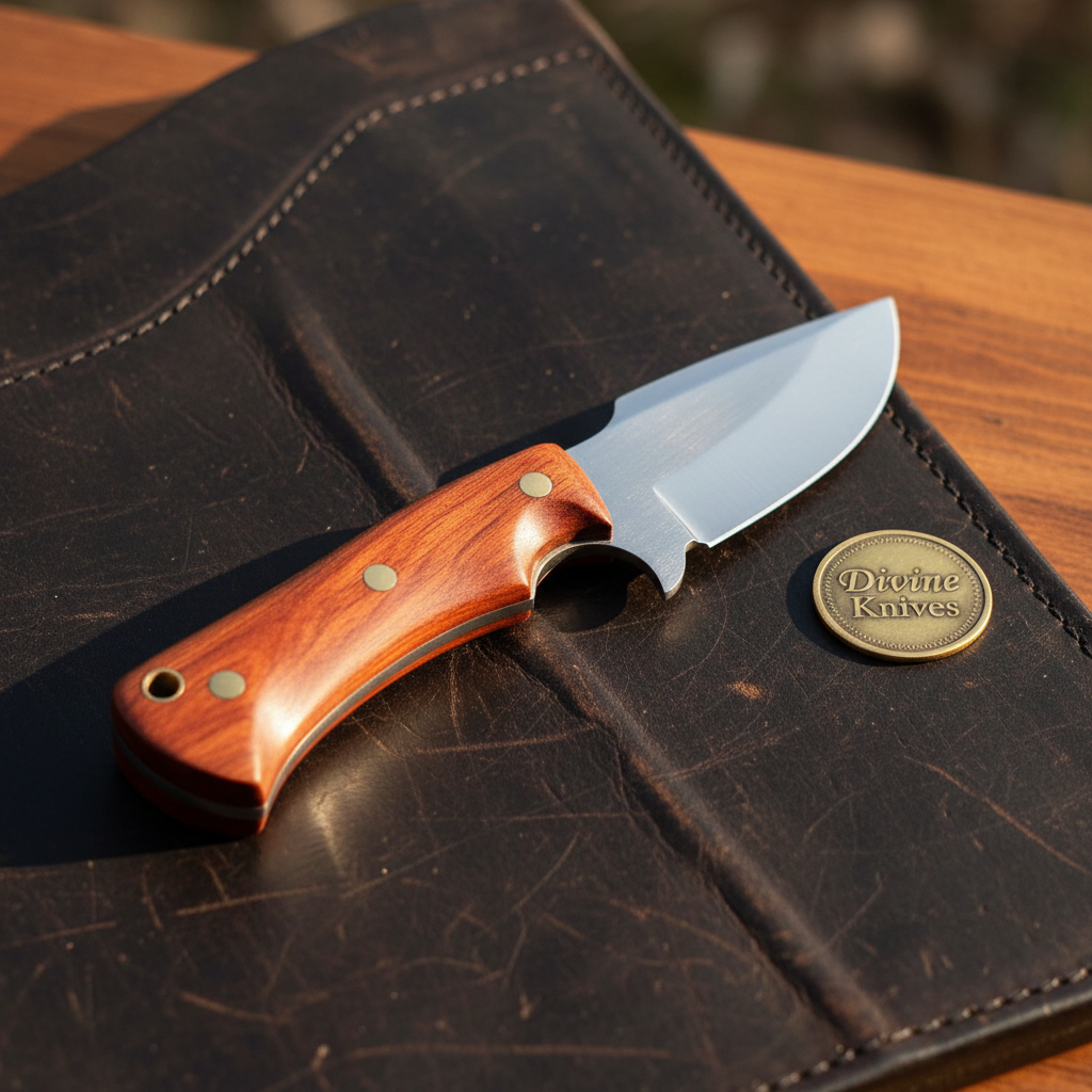Rosewood Handle Skinner Knife for Hunting by Divine Knives