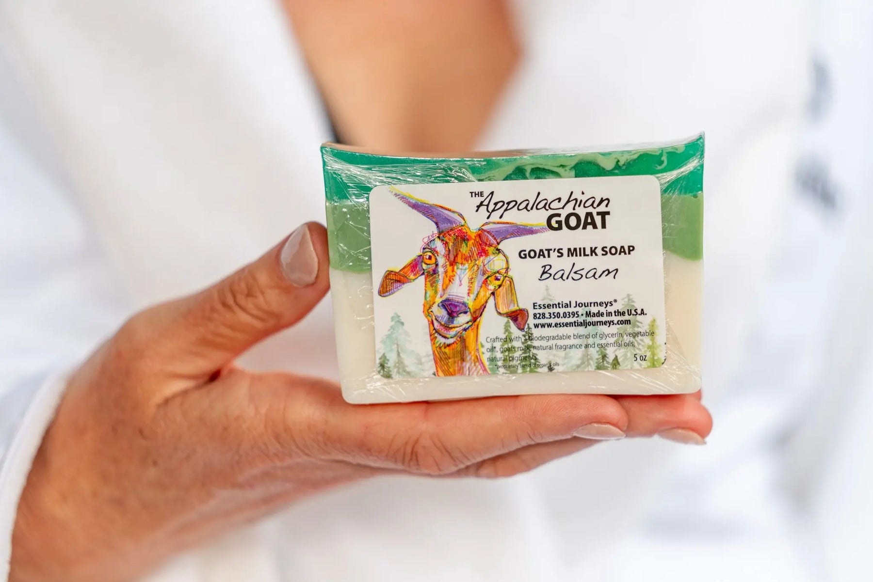 Balsam Goats Milk Soap Slice 5 Oz by Essential Journeys, natural skincare detail photo 3