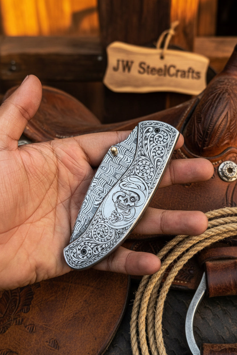 Obsidian Mosaic Folder Knife product detail, view 11