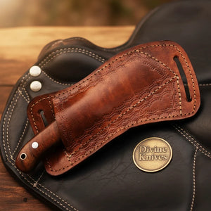Rosewood D2 Steel Tanto Bull Cutter with Classic Wood Grip by Divine Knives — view 4 of 4