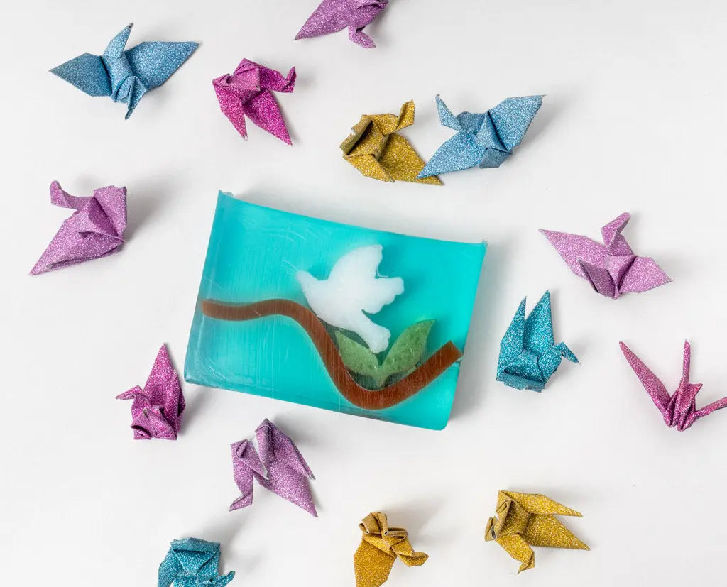 Bird On Branch Soap Slice 5.5 Oz. by Essential Journeys, natural skincare detail photo 2