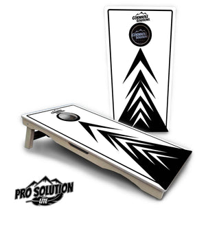 B&W Arrow Cornhole Boards - Pro Solution Lite Series by Cornhole Solutions, custom cornhole board main product photo