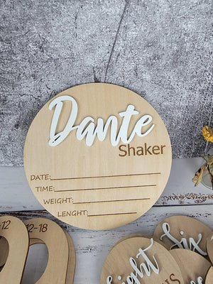 Baby Announcement Sign With Birth Stats EverLee Creations
