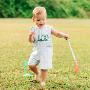 Baby Boy First Birthday Golf Outfit | Hole-In-One Jon Jon by Seven Lantern Lane, children's boutique clothing main product photo