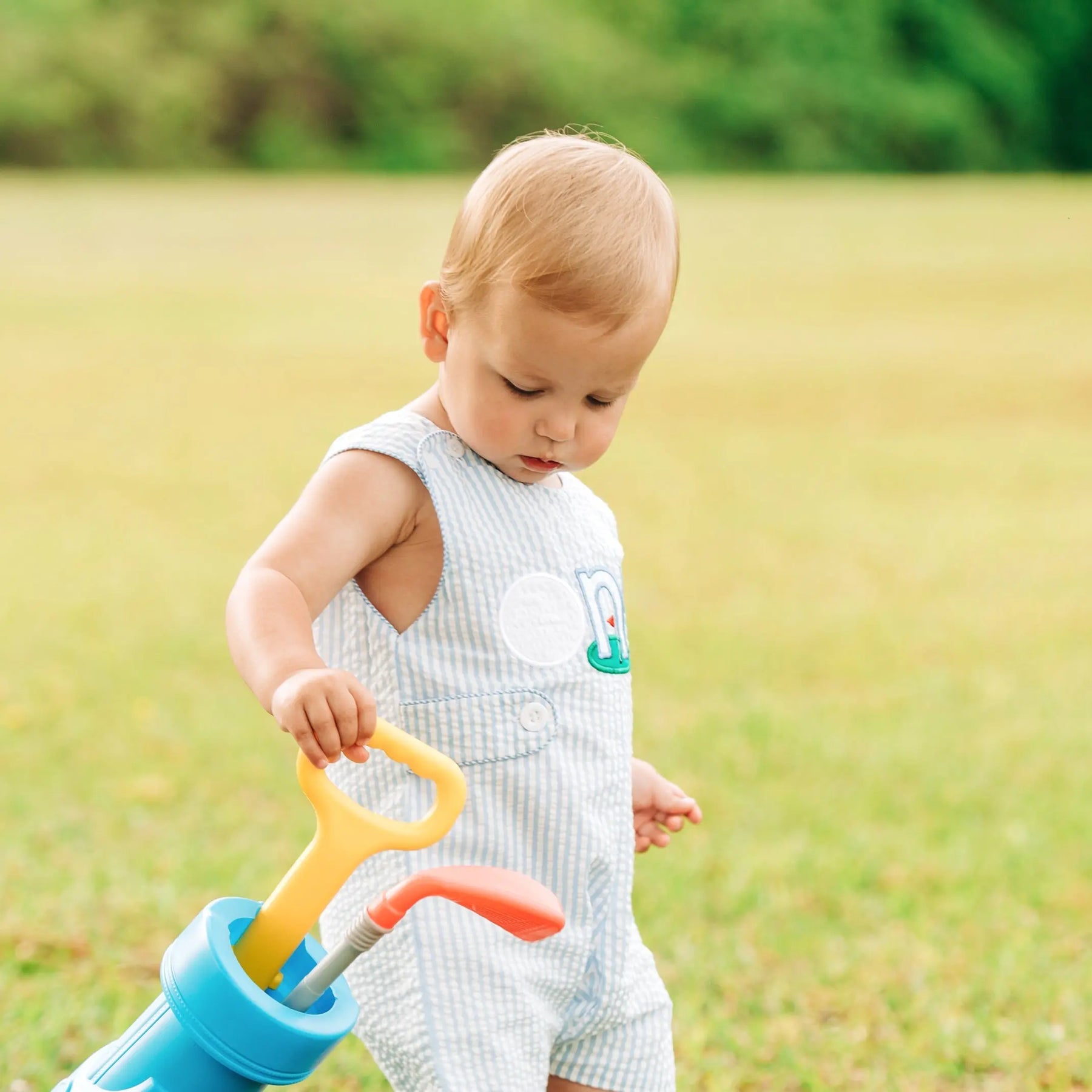 Baby Boy First Birthday Golf Outfit | Hole-In-One Jon Jon by Seven Lantern Lane, children's boutique clothing detail photo 5
