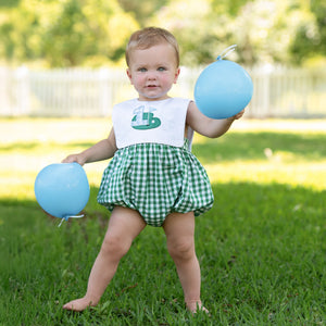 Baby Boy First Birthday Golf Outfit | Hole-In-One Reversible Golf Bubble by Seven Lantern Lane, children's boutique clothing detail photo 8