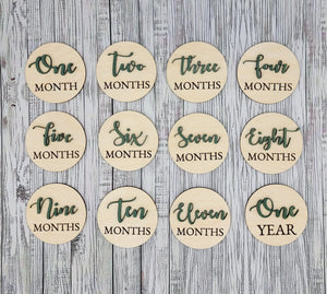 Baby Bundle: Announcement Sign With Birth Stats, Monthly Milestone Discs and Closet Dividers by EverLee Creations, Southern home decor detail photo 5