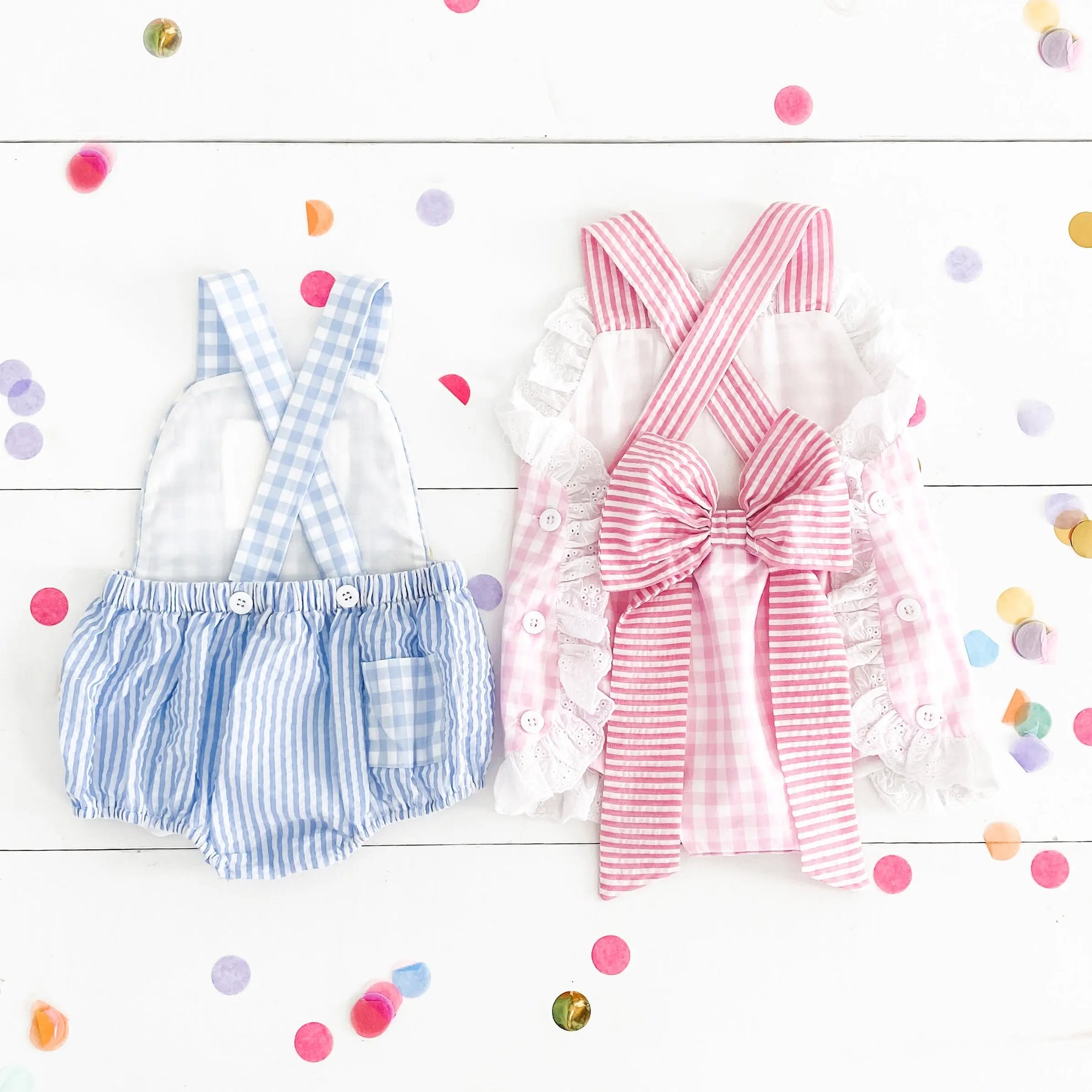 Baby Girl Smocked First Birthday Bubble by Seven Lantern Lane, children's boutique clothing detail photo 17
