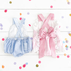 Baby Girl Smocked First Birthday Bubble by Seven Lantern Lane, children's boutique clothing detail photo 17