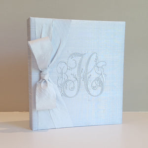 Baby Memory Book - Blue Silk (w/ SILK Bow) by AP Creations in Tuscaloosa, paper gift detail photo 6