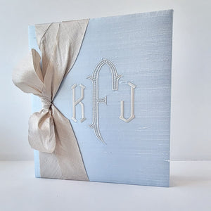 Baby Memory Book - Blue Silk (w/ SILK Bow) by AP Creations in Tuscaloosa, paper gift detail photo 4