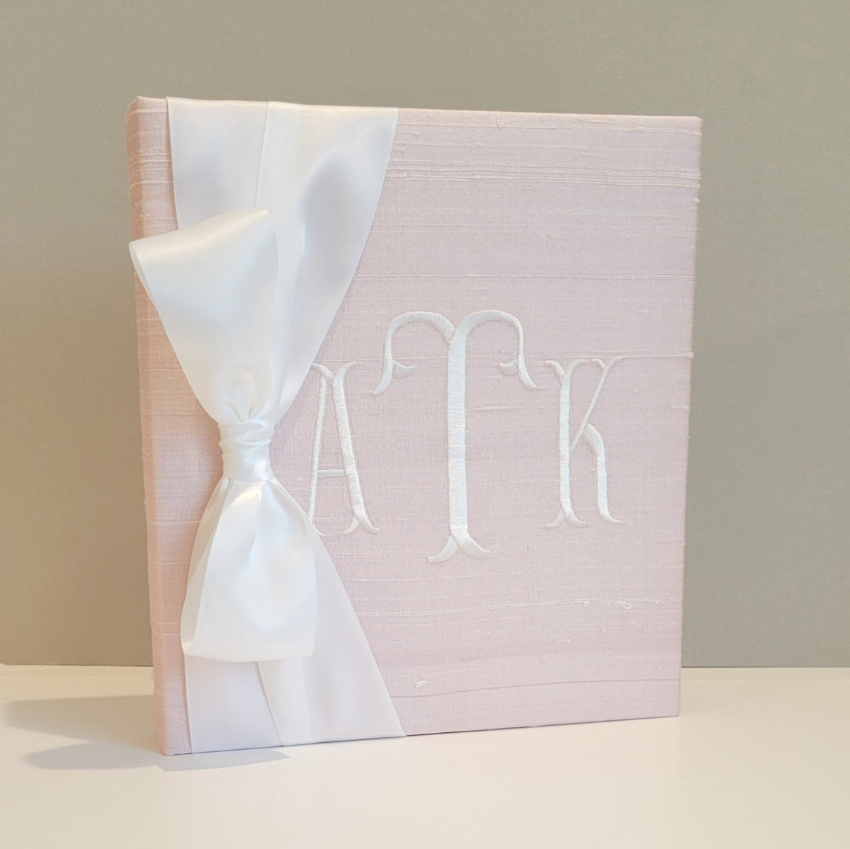 Baby Memory Book - Pink Silk (w/ SATIN Bow)