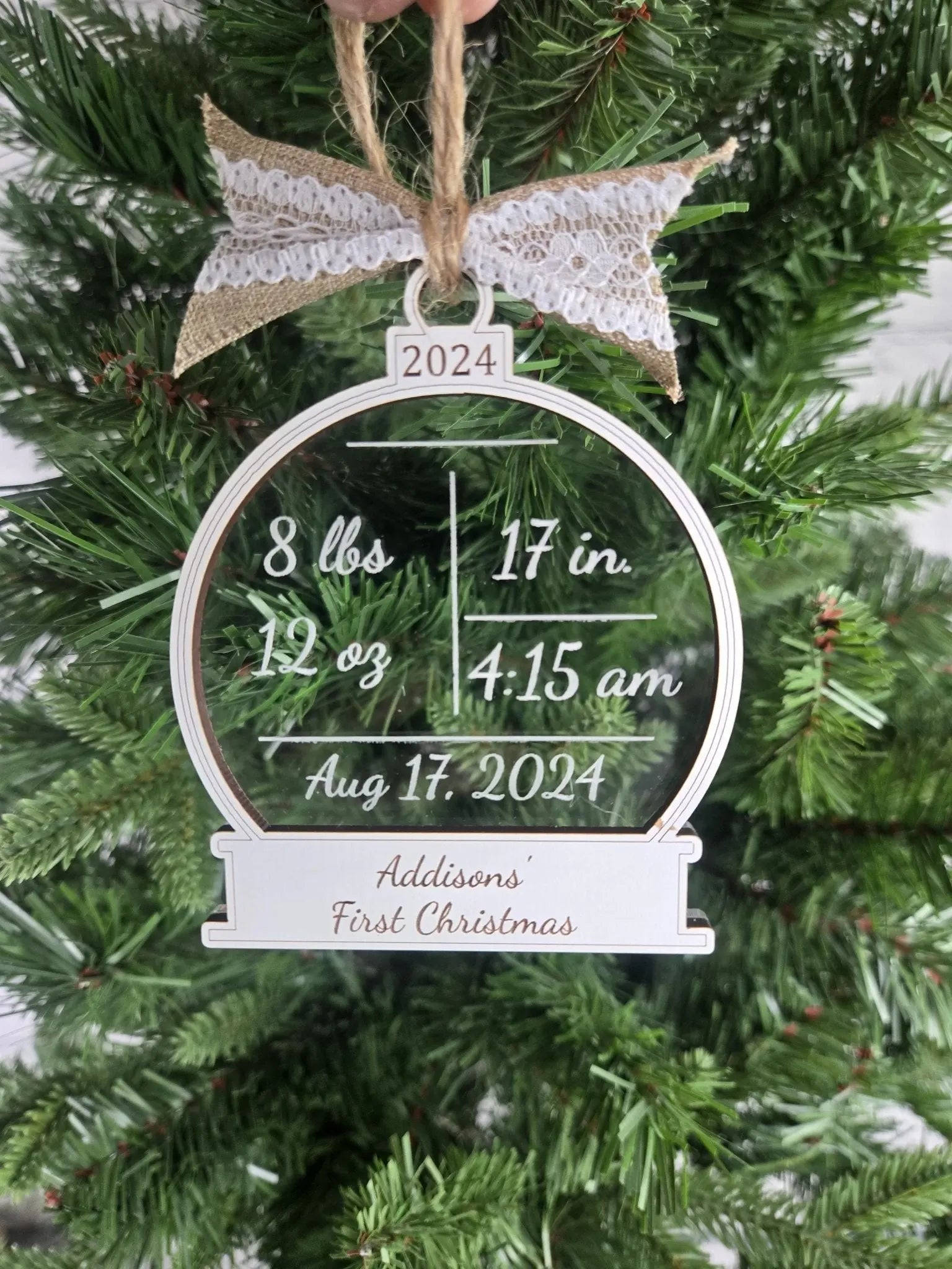 Baby's First Christmas Ornament by EverLee Creations, Southern home decor detail photo 2