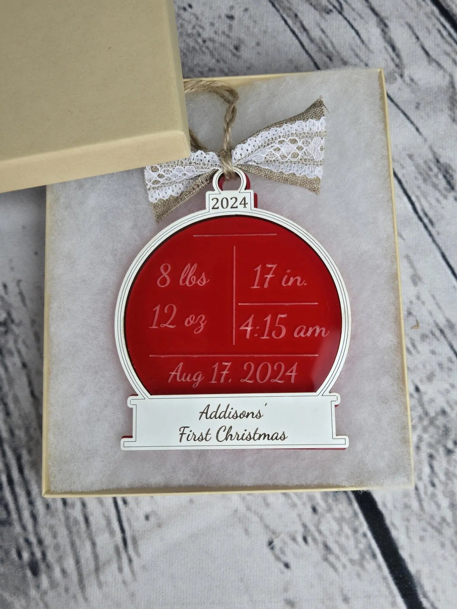 Baby's First Christmas Ornament by EverLee Creations, Southern home decor detail photo 3