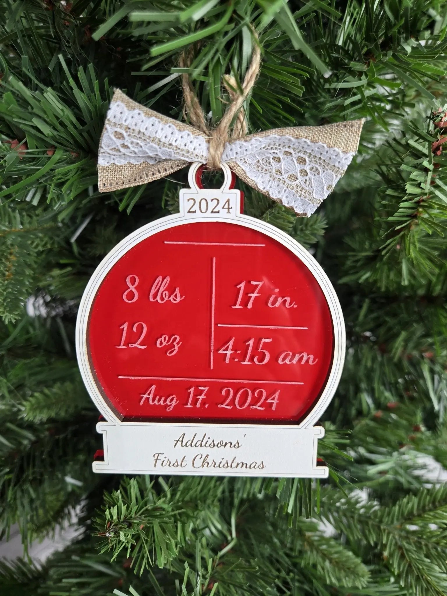Baby's First Christmas Ornament by EverLee Creations, Southern home decor detail photo 5