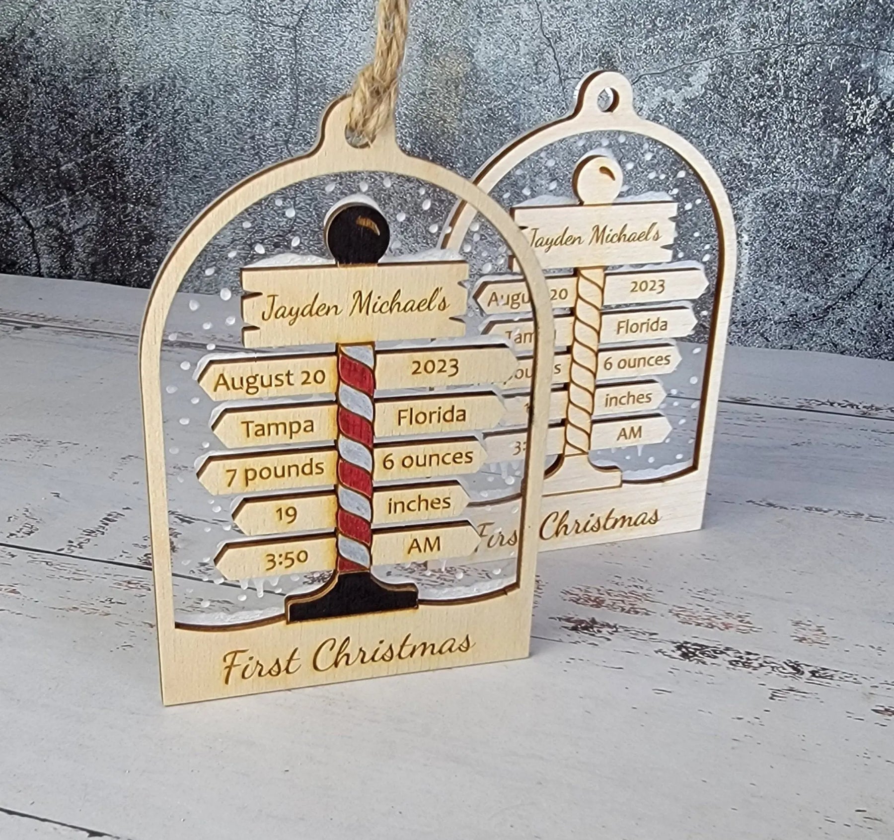 Baby's First Christmas Ornament North Pole Edition by EverLee Creations, Southern home decor main product photo